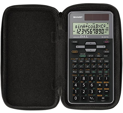CalcCase Original Schutztasche Schutzhülle für Taschenrechner Sharp EL-531TG GY, robuste + schmutzabweisende Oberfläche, edle Schützhülle mit Reißverschluss
