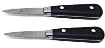 Neron Coutellerie Laguiole La Fourmi Blade Couteau à huîtres en polypropylène Manche noir Lame 6,3 cm Lot de 2 par Jean Neron