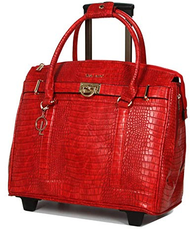 Bowatex Business Damen Aktentasche Laptoptasche 2 Rollen Trolley Rot