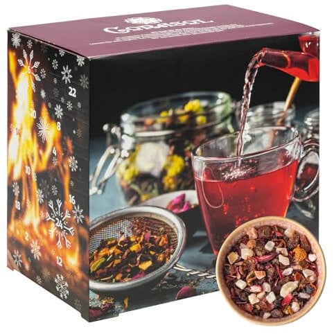 Corasol Premium Früchtetee-Adventskalender, 24 fruchtige Gourmet-Teesorten, loser Tee, Geschenk-Idee für Frauen (231 g)