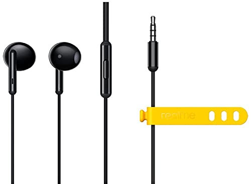 Auriculares Buds Classic para Realme RMA2001 con Micrófono y Jack 3,5mm, Color Negro