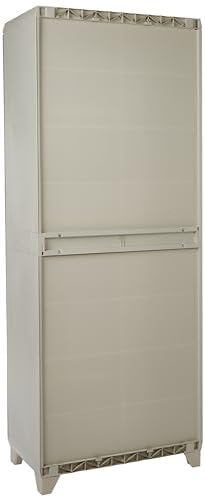 Keter Linear Wood Besenschrank grau Türen Nachbildung Holz 68x39x173H cm