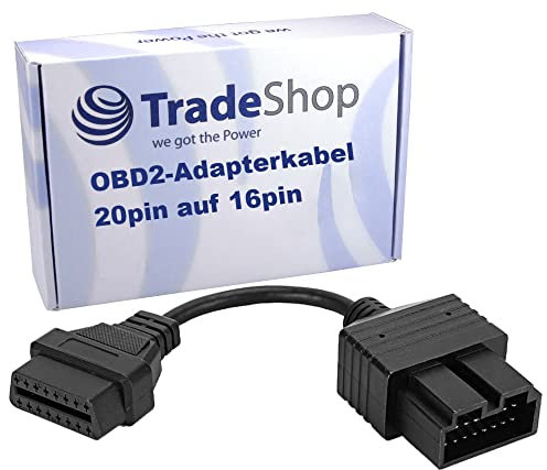 Trade-Shop OBD2 Diagnose Adapter Kabel 12pin auf 16pin Buchse für ELM 327 KKL VAGCom kompatibel mit KIA (ältere Modelle) mit 20-Pin/Plug & Play