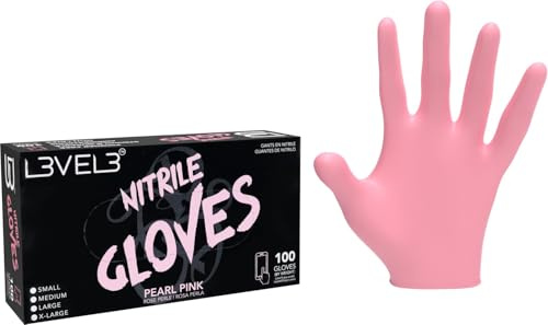 L3VEL3 Professional Nitrile Gloves Pearl Pink - XL