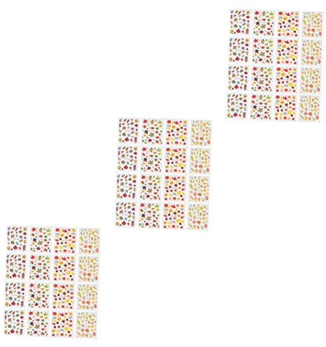 BIUDECO 48 Pcs Maple Leaf Sticker Thanksgiving Nail Decals Autumn Nail Art Tip Stickers Face Finger Adhesive s Women Art Manicure 3D Supplies