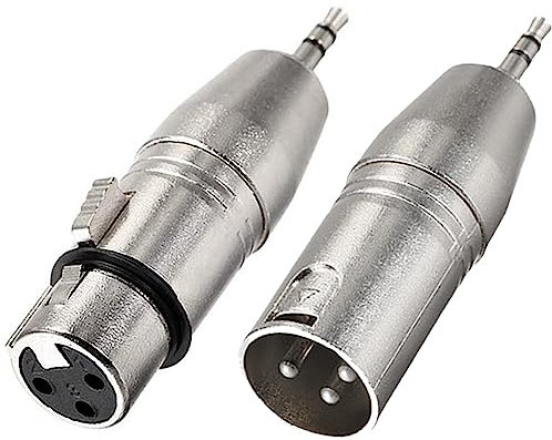 Xiatiaosann XLR Male to 3.5mm Male TRS Adapter & XLR Female to 3.5mm Male TRS Adapter, XLR to 1/8 Stereo Plug for Microphone, Audio (2 Pack)