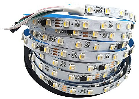 Vrabocry 12V 24V TM1814 RGBW RGBWW LED Streifen SMD 5050 Chip 4 IN 1 Programmierbare Address Smart Pixel Band licht 5M 60LEDs/M IP30 IP67 (IP30 nicht wasserdicht, 24V Rgb+ Warmweiß)
