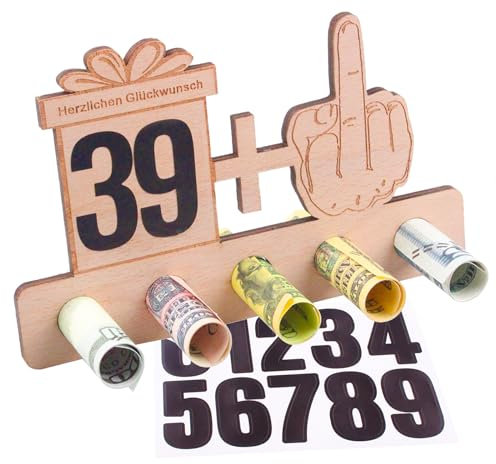 40 Geburtstag Geschenk Mann, Lustig 50. 60. 18. 20. 70. 80. Geldgeschenk,35.30.Jahre Lustige Deko Frau Jubiläum Geburtstagskarte,Geburtstagsgeschenke Deko Aus Holz für Freunde mit 2 Zahlenaufklebern