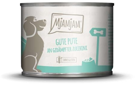 MjAMjAM - Premium Hundefeuchte - Guter Perlhuhn auf gekochtem Reis mit gedämpfter Zucchini, 1 Packung (1 x 200 g), getreiflos mit zusätzlichem Fleisch