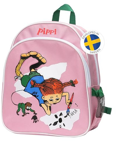 Pippi Langstrumpf Reisetasche – Rosa Kinder Koffer – Rucksack für Mädchen und Jungen – Kunststoff und Polyester - Alter 3+