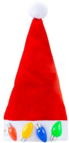 PMS Weihnachtsmütze, beleuchtet, Weihnachtsmannmütze, Weihnachts-Kopfbedeckung, festlich, Rot, Einheitsgröße