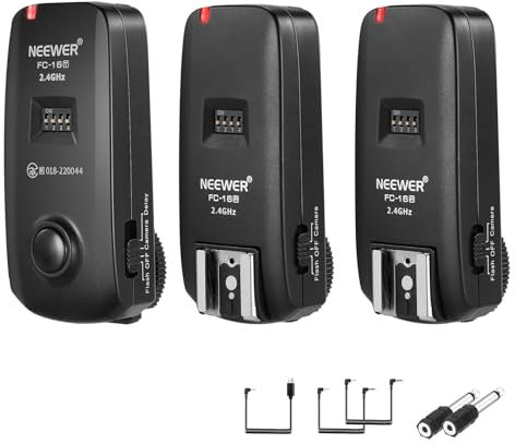 NEEWER FC-16 Trigger per Flash Studio, Otturatore Fotocamera Wireless 2.4G con Due Ricevitori, Compatibile con Sony A9II A9 A7RIV A7RIII A7RII A7R A7III A7II A7 A7SII A7S A6600 A6500 DSLR Fotocamere