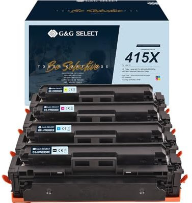 G&G Select 415X Kompatibel Tonerkartusche für HP 415X 415A Color Laserjet Pro MFP M479fdw Toner M479dw M479fnw M479fdn M454dw M454dn M479 W2030X W2031X W2032X W2033X Multipack