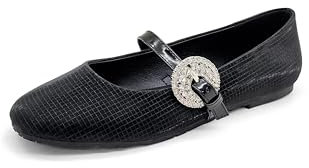 Kenneth Cole REACTION Elwood - Zapatos planos tipo ballet para mujer, Rejilla negra metálica, 35.5 EU