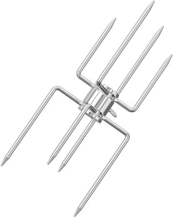 onlyfire Double Ended 8-Prong Rotisserie Fork, BBQ Grill Rotisserie Chicken Fork, Fits 12 MM Hexagon & 10 MM and 8 MM Square Spit Rods