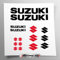Aufkleber-Set kompatibel mit Tank und Motorradhelm, vorgeschnitten, einfache Anbringung, Schriftzug Logos, Stickersland® – Suzuk (schwarz glänzend)