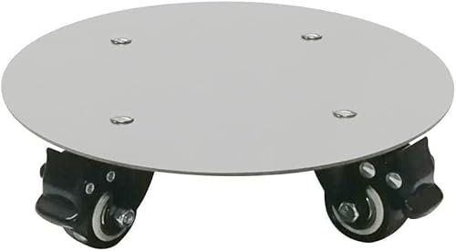 Pflanzkorb aus Metall mit feststellbaren Rädern, robuster Pflanzenwagen für den Innen- und Außenbereich, Blumentopfständer mit Rollen (40 cm)
