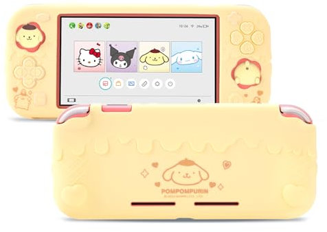 Kuitmor Coque de Protection pour Switch Lite, Étui Kawaii, Housse en Silicone Souple Antirayures avec 2 Capuchons de Sticks - BDG