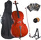 Cello 3/4 Set in voller Größe für Anfänger & Fortgeschrittene – Komplettset mit Etui, Bogen, Kolophonium & Saiten | Ideal für Kinder, Erwachsene & Musikschulen | Inkl. Schleife & Stimmgerät