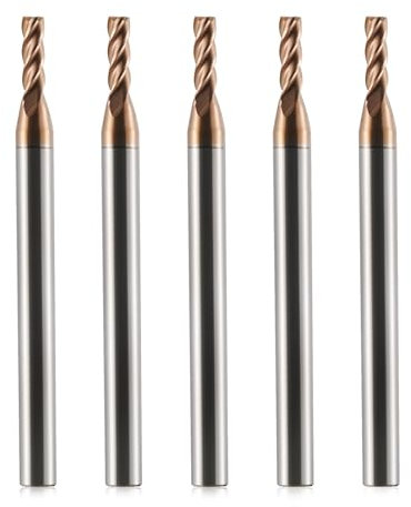 5 Stück CNC-Fräser 2.5mm Hartmetall AlTiN 55HRC, 4-Schneidig für Schruppen/Schlichten VHM Schaftfräser Wolframcarbid