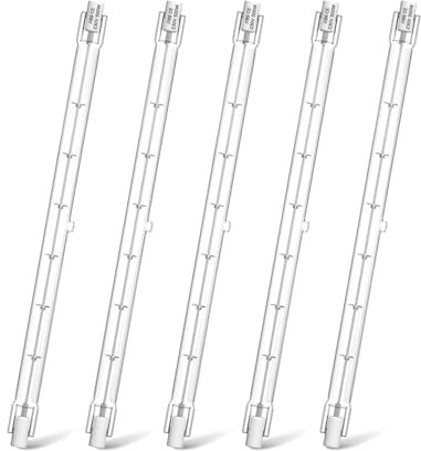 TobeBright R7s 189mm Halogen Leuchtmittel 500W, R7s Halogenstab Warmweiß 2800K, 230V J-Type J189 Linear Halogen Birne R7s, 11000lm Dimmbar, für Deckenfluter, Baustrahler, Stehleuchte, 5 Stück