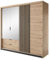 Kleiderschrank Antalya 220 – Moderner Schwebetürenschrank mit Spiegel, viel Stauraum & Kleiderstange – 3-türig, Loft-Design, 220x210x60 cm (mit LED)