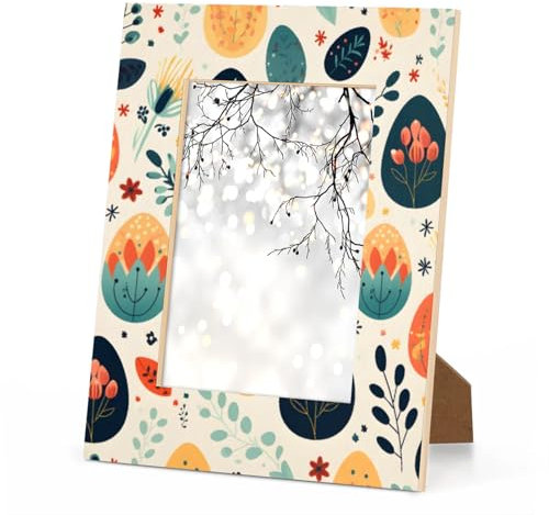 Foerrkelg Bilderrahmen im Vintage-Stil, 10 x 15 cm, farbige Ostereier, 10 x 15 cm, horizontaler und vertikaler Rahmen, 10 x 15 cm, Holz-Bilderrahmen für Desktop- oder Wanddekoration