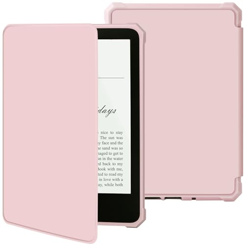 Hülle für 7 Kindle Paperwhite und Kindle Colorsoft Signature Edition Erschienen 2024/2025, Leicht, Wasserfest, Umfassender Schutz und Magnetverschluss (Light pink)