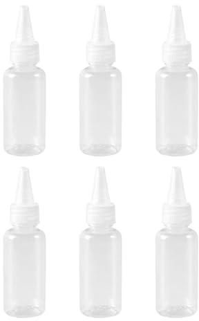 CoudarTitie Set of 6, 50 Ml, Transparent, Versatile, Sturdy And Lightweight Dropper Bottles for Liquid Paint And Model Making.
