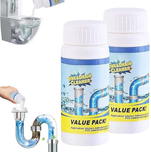 Abflussreiniger Schaum Extra Stark, Rohrreiniger Extrem Stark, Hochwirksamer Rohrreiniger Mit Aktivschaum, Sink Drain Cleaner, Schnelle Reinigung Für Küche, Bad, Toilette Und Balkon Alle Rohre (2Pcs)