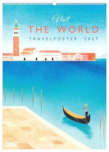 Rivers: Travelposter 2027: Wandkalender 50x70 cm mit Art-Deco-Reiseplakaten von Henry Rivers und Spiralbindung