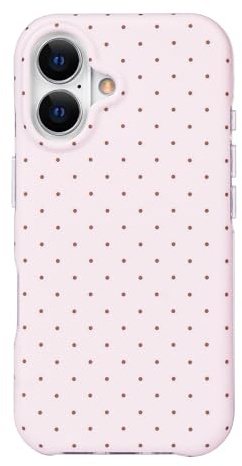 xoniery Case for iPhone 16 with Cute Polka Dot Pattern Aesthetic Trendy Stylish Design Girly Cases Soft TPU Shockproof Protective Phone Cover for iPhone 16, Pink