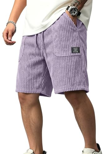 Oanviso Pantaloncini Uomo Shorts in Velluto a Coste Estivi Baggy Pantaloni Corti Bermuda Cargo Elasticizzati Dritti Casual Sport Short da Jogging