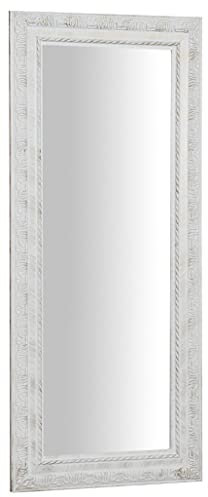 Biscottini Specchio da parete L35xPR4xH82 Bianco - Specchio bagno - Specchiera da parete - Arredamento casa - Specchio da parete lungo - Decorazioni camera da letto - Specchio camera da letto