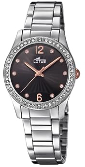 Lotus Damenuhr Analog aus Edelstahl 316l Silberfarben | Quarzwerk, Widerstandsfähiges Mineralglas, Wasserdicht 5 ATM, Special Prices 18383/2