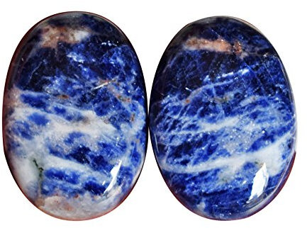 4,8 g echter blauer Sodalith ovales Paar Cabochon, passende Ohrringe Paar Stone, Großhandelspreis AG-7459