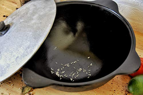 Uzbek 100% Cast Iron Cauldron Kazan with Lid 12L