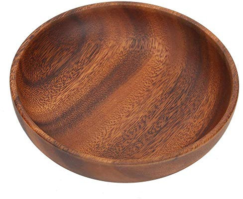 Ciotole per insalata in legno Piattino per snack in legno Scodella per minestra di frutta e verdura per la caffetteria domestica Uso feste di compleanno e anniversario(17.5 * 4cm)