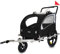 DMS® Fahrradanhänger 2 in 1 Kinderanhänger Fahrrad Anhänger Jogger Radanhänger Kinderwagen Kinderfahrradanhänger für 2 Kinder 5-Punkt Sicherheitsgurt, Radschutz FH-02 (Schwarz)