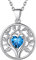 925 Sterling Silver Tree of Life Necklaces Simulated Blue Topaz December Birthstone Dainty Small Heart Family Tree Pendant Necklace for Women Girls Teens