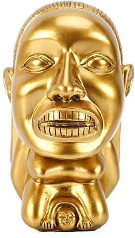 Indiana Jones Idol Golden Fertility Statue Harz Fruchtbarkeit Idol Skulptur mit Augenschuppe Raiders of The Lost Ark Cosplay Requisiten