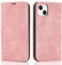 QLTYPRI Hülle für iPhone 13 Kompatibel mit MagSafe, Ledertasche Handyhülle [RFID Schutz] Flip Case mit Kartenhalter Ständer Magnet Klapphülle für iPhone 13 - Roségold