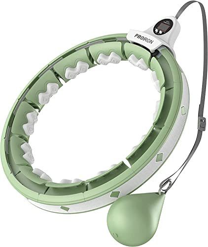 PROIRON Smart Hula Hoop Reifen Erwachsene, Hula Hoop mit Gewicht Kugel, Hoola Hoop zum Abnehmen für Anfänger Hula Hoopers Gewichtsverlust, 16 schnell abnehmbare Segmente (Grün)