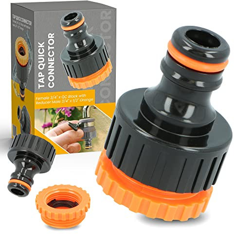Conector de grifo de 1 pulgadas IG con reducción de 3 4 pulgadas AG x 1 2 pulgadas IG Conector Conector de manguera de jardín Adaptador de grifo para grifos con rosca, manguera de jardín, conexión de