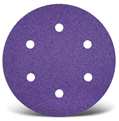 MENZER Titanium HD Klett-Schleifscheiben, 150 mm, 6-Loch, f. Exzenterschleifer, Keramik-Mix (50 Stk.) K80