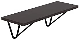 AKKE Wandregal - Hängeregal mit 18 mm Möbelplatte und Metallhalterungen - Wandablage für Moderne Wohnräume, Bücher, Pflanzen und Deko - Loft Wire - Wenge 60x20cm