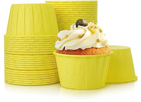 Volein Papier Muffinförmchen 50 Stück Cupcake Formen für Geburtstag/Party/Hochzeit(Gelb)