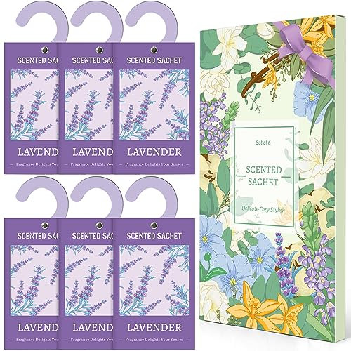 LA BELLEFÉE Duftsäckchen Lavendel Duft Duftende Sachets, Zur Verwendung in Kleiderschrank, Autos, Schubladen, Schränken Beseitigung von Gerüchen, Raumduft, 6 Stück