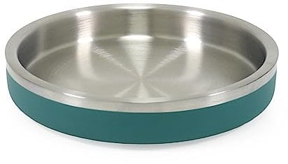 Rosewood Premium Double-Wall Stainless Steel Pet Food Shallow Bowl 480ml - Teal