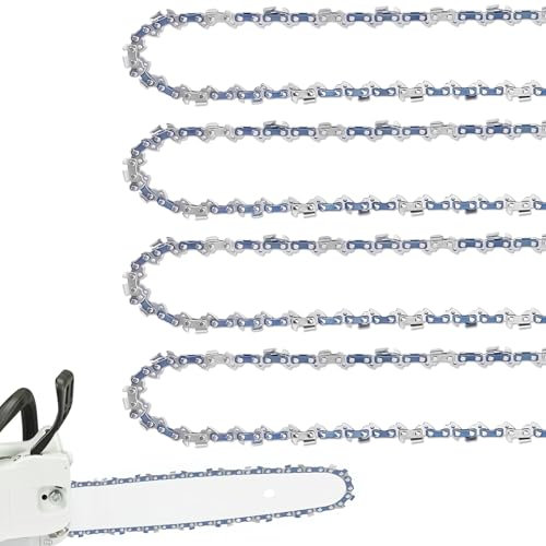 Paquete de 4 cadenas de motosierra de 20 pulgadas, paso de 3/8 pulgadas, calibre de 050 pulgadas, 72 eslabones de transmisión para Husqvarna, Stihl y más